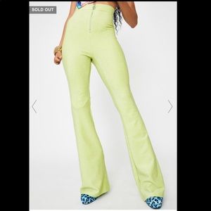 Elsie & Fred Vegas Green Glitter Flare Pants